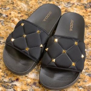 Brand New (never worn) SODA Black Slip Ons